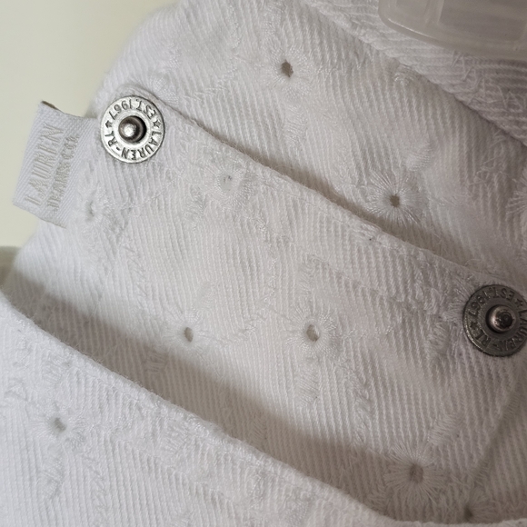 Lauren Jeans Co. Ralph Lauren White Eyelet Women Jeans - Picture 3 of 13